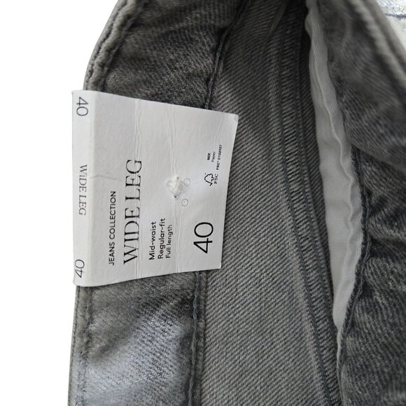 ✨ MNG by Mango Metallic Silver Wide-Leg Jeans – Size US 8 / EU 40 – NWT - Picture 8 of 13